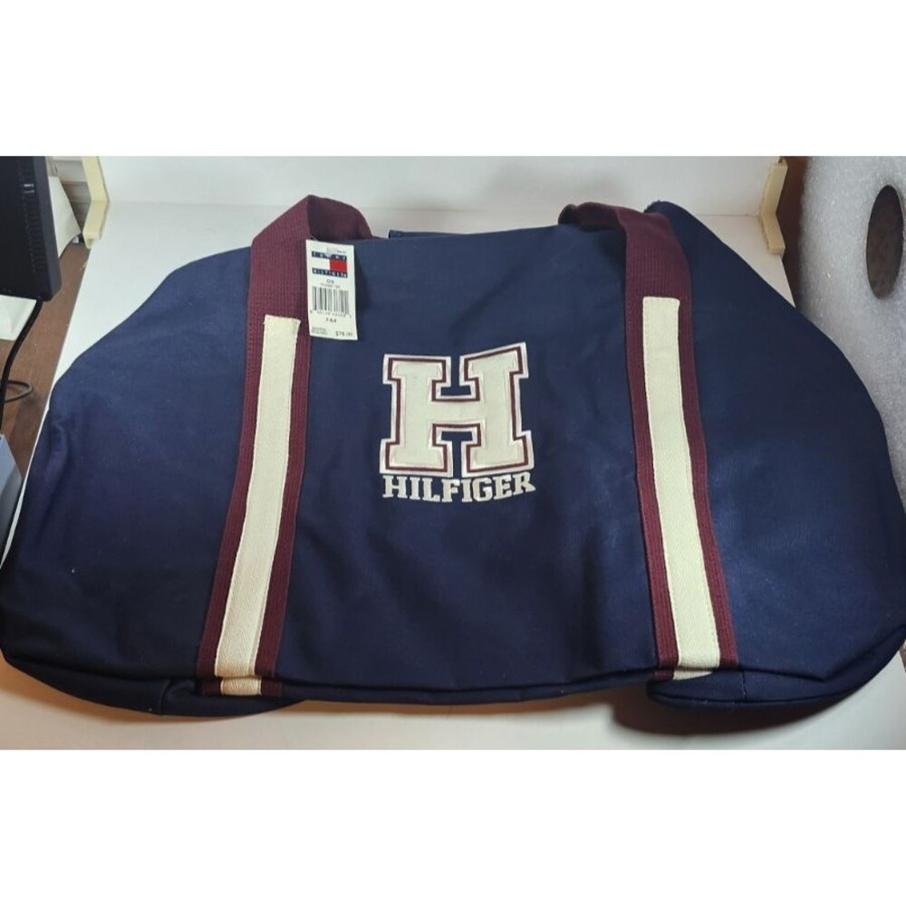 Tommy Hilfiger Rowing Oars Duffle Bag Striped Navy Blue Red White Large NWT